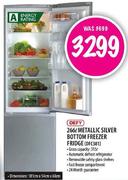 Defy Metallic Silver Bottom Freezer Fridge-266ltr