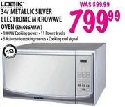 Logik Metallic Silver Electronic Microwave Oven-34ltr