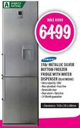 Samsung Metallic Silver Bottom Freezer Fridge With Water Dispenser-318ltr