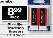 Staedtler Tradition Erasers-2-pack per pack