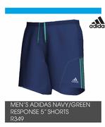 Adidas men's Navy/Green Response 5" Shorts