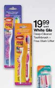 White Glo Deep-Cleaner Toothbrush + Free Stain Lifter - Per Pack