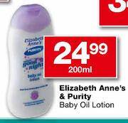 Elizabeth Anne's & Purity Baby Oil Lotion-200ml