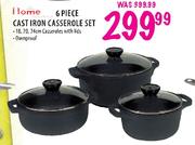 Home Elegance Cast Iron Casserole Set-6 Piece