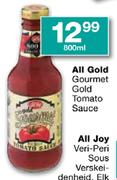 All Gold Gourmet Gold Tomato Sauce-800ml