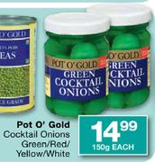 Pot O' Gold Cocktail Onions Green/Red/Yellow/White-150g Each