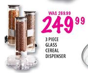 Glass Cereal Dispenser-3 Piece