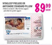 Vitasleep Prelude Or Antisnore Standard Pillow-Each