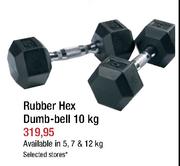 Rubber Hex Dumb-Bell-10kg