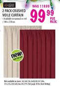 Always Home 2 Pack Crushed Voile Curtain-140x218cm Per Pack