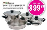 Aloe 7 Piece Stainless Steel Cookware Set