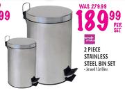 Simple Choice Stainless Steel 3l & 12l Bin Set-2 Piece