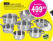 Always Home La Belle 12 Piece Stainless Steel Cookware Set