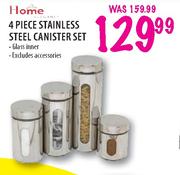 Home Elegance Stainless Steel Canister Set-4 Piece