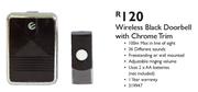 Wireless Black Doorbell With Chrome Trim