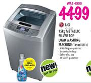 LG Metallic Silver Top Load Washing Machine-15kg(T1503TEFT1)