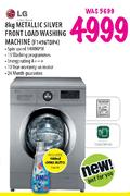 LG Metallic Silver Front Load Washing Machine-8kg(F1496TDP4)
