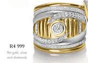 9ct Gold,Silver And Diamonds 