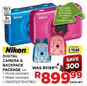 Nikon Digital Camera & Backpack Package (S30) - Per Set
