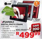 Sansui Digital Photo Frame - 8" LCD Screen