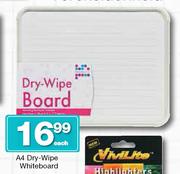A4 Dry-Wipe Whiteboard-Each