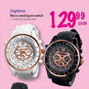 Digitime Mens Analogue Watch-Each