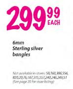 6mm Sterling Silver Bangles-Each