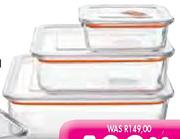 Bekker 4 Piece Push and Seal Glass Starage Set
