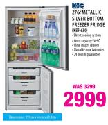 KIC Metallic Silver Bottom Freezer Fridge(KBF630)-276Ltr