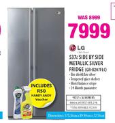 LG Side By Side Metallic Silver Fridge(GR-B207FLC)-537Ltr