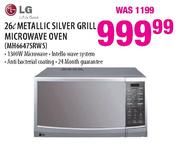 LG Metallic Silver Grill Microwave Oven-26Ltr(MH6647SRWS)