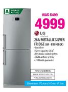 LG Metallic Silver Fridge(GR-B399BLQK)-264Ltr