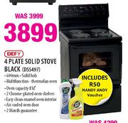 Defy 4 Plate Solid Stove Black(DSS497)