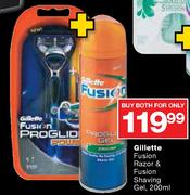 Gillette Fusion Razor & Fusion Shaving Gel-200ml