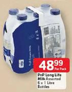 PnP Long Life Milk Bottles Assorted-6 x 1L Per Pack