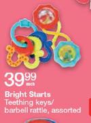 Bright Starts Teething Keys/Barbell Rattle, Assorted-Each