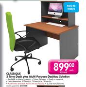 Classique 2 Tone Desk Plus Multi Purpose Desktop Solution-each
