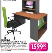 Classique 2 Tone Desk Plus Multi Purpose Desktop Plus Open Filer Solution