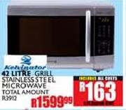 Kelvinator Grill Stainless Steel Microwave-42Ltr