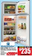 Kelvinator Metallic Double Door Fridge-220Ltr