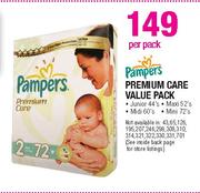 Pampers Premium Care Value Pack Junior-44's/Maxi-52's/Midi-60's/Mini-72's Per Pack
