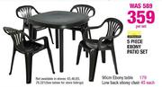 Antacite Ebony Patio Set-5 Piece Per Set