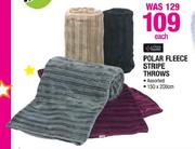 Always Home Polar Fleece Stripe Throws Assorted-150x200cm Each