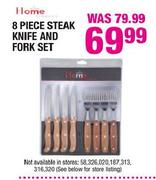 Home 8 Piece Steak Knife & Fork Set