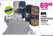 Always Home 2 Pack Polar Fleece Throws-125x150cm Per Pack