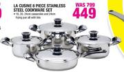 La Cusine 8-Piece Stainless Steel Cookware Set