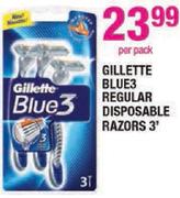 Gillette Blue3 Regular Disposable Razors 3'-Per Pack