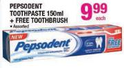 Pepsodent Toothpaste 150Ml+ Free Toothbrush-Each