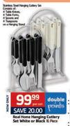 Real Home Hanging Cutlery Set White Or Black-16 Piece Per Set