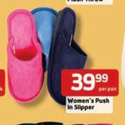 Women's Push In Slipper-Per Pair